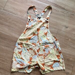 Patagonia Leaf Print Orange and Blue Romper